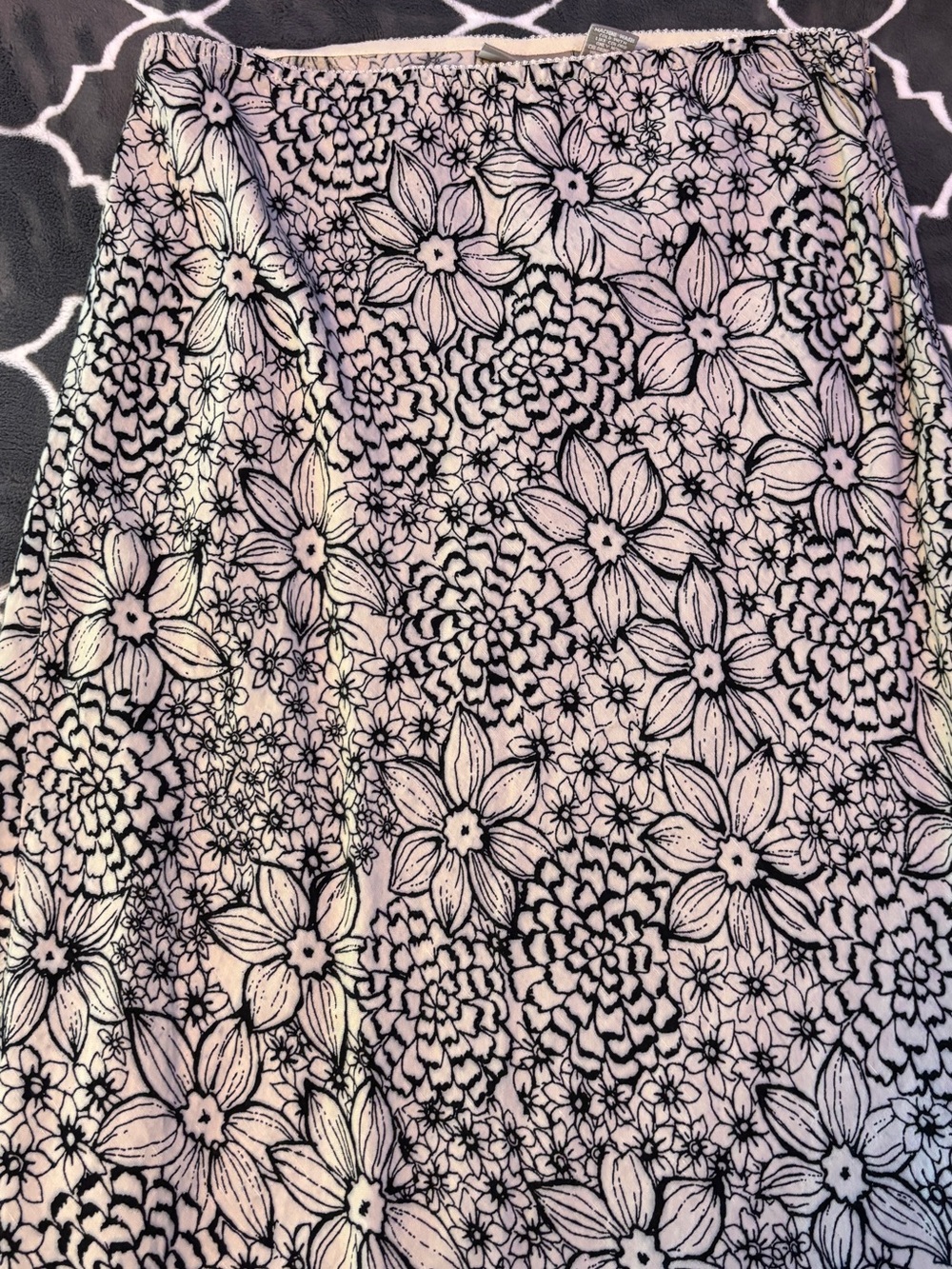 croft & barrow Black and White Floral skirt